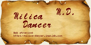 Milica Dancer vizit kartica